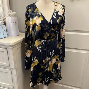 Lulu’s Floral Long Sleeve Wrap Dress
